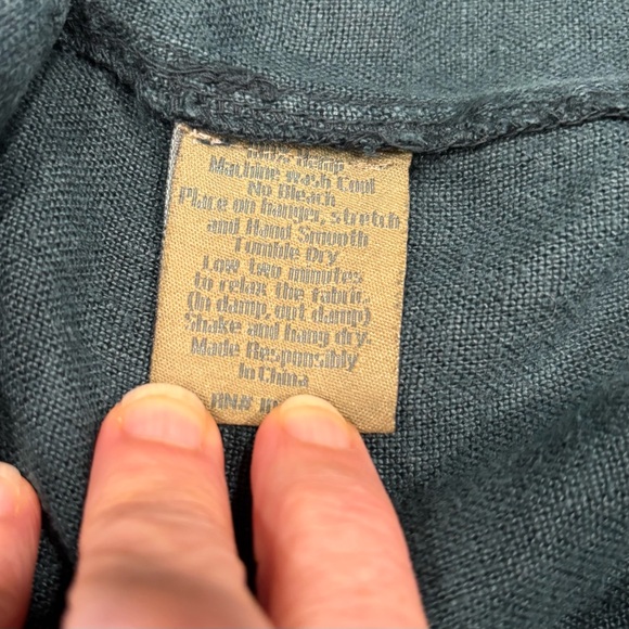 EUC Hunter Green Dash Hemp Santa Cruz Sashmill Button-Down Shirt Size Large - Picture 7 of 7